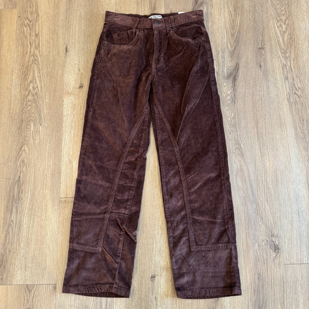 We The Free Risk Taker Pants Women‎ 26 Truffle Corduroy High Rise Straight NWT